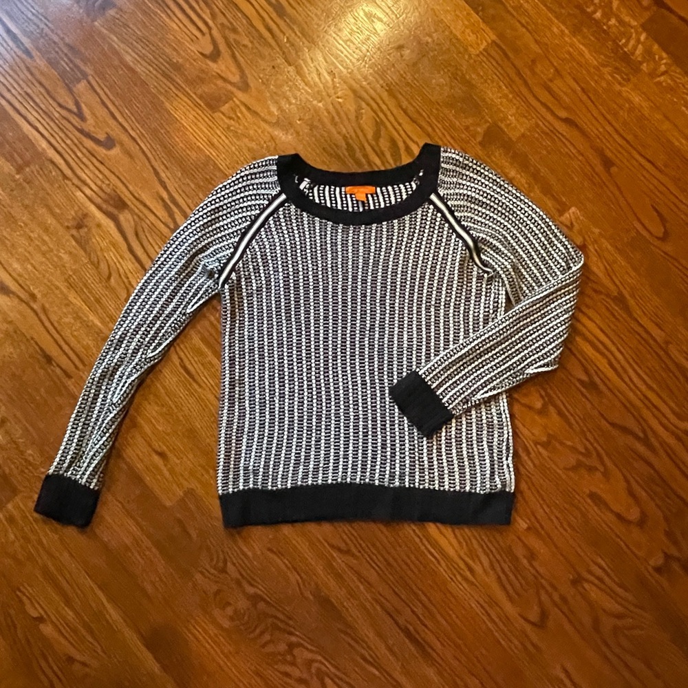 Joe Fresh Black/White Striped Sweater - Size XL.